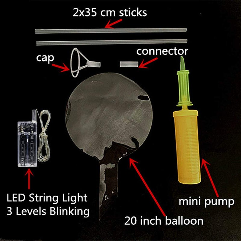 UZER LED Light Up Bobo Balloons with Sticks,6 Packs Flashing Handles,20 Inches Bubble Bobo Balloons,70 cm Sticks,Christmas Birthday Party Decoration - Image 4